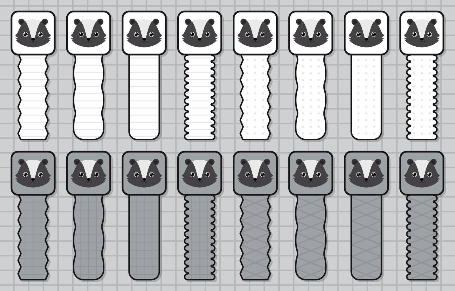 Note sticker set with Skunk vector