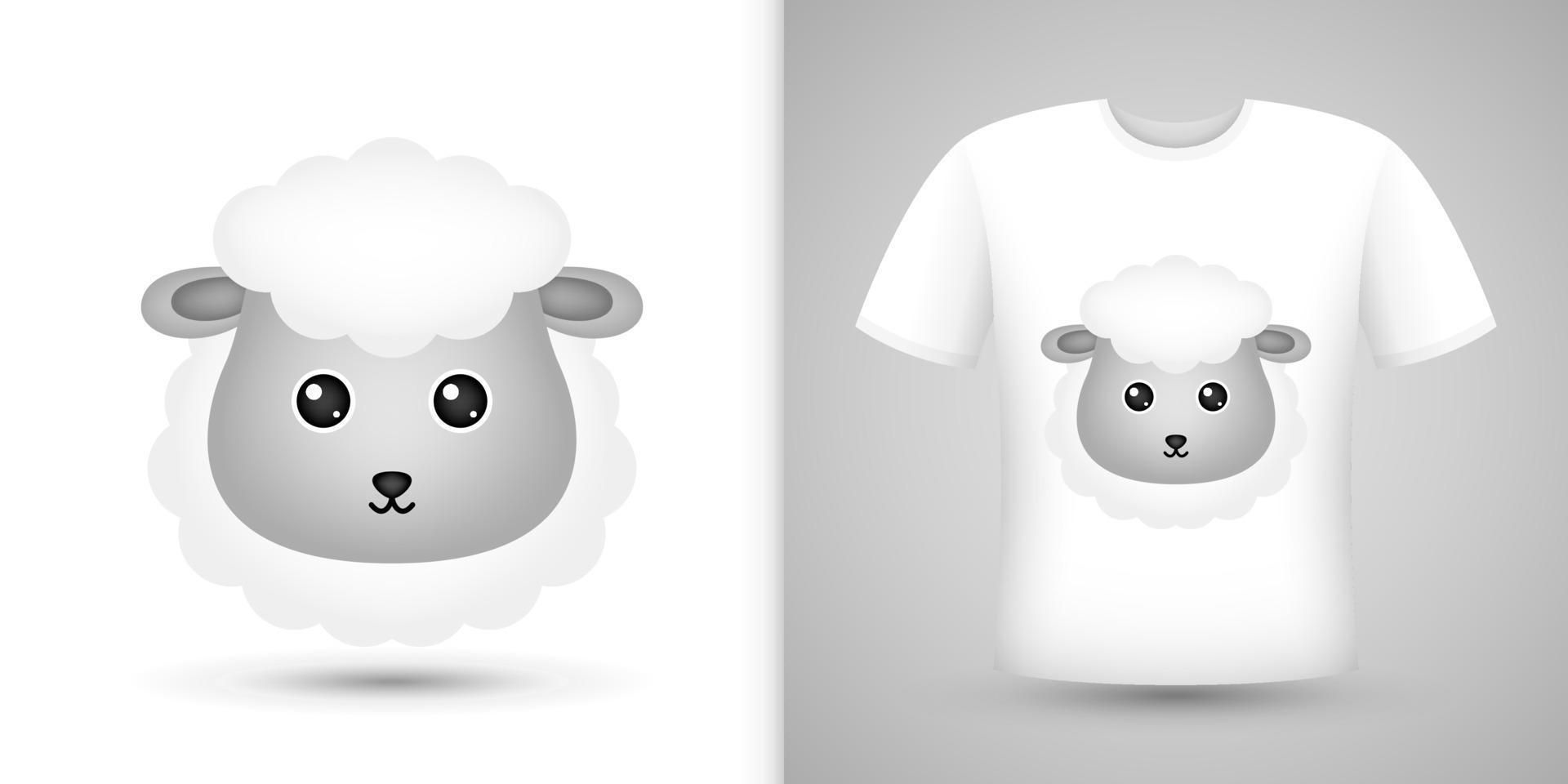 Sheep head on white shirt vector