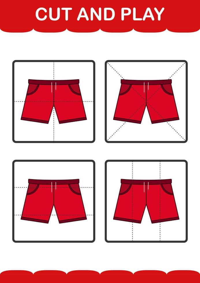 Cut and play with Shorts vector