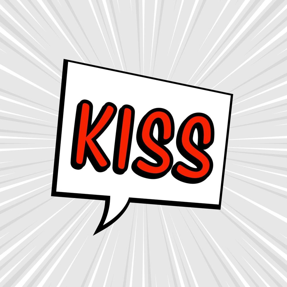 Comic speech bubbles isolated with text KISS vector