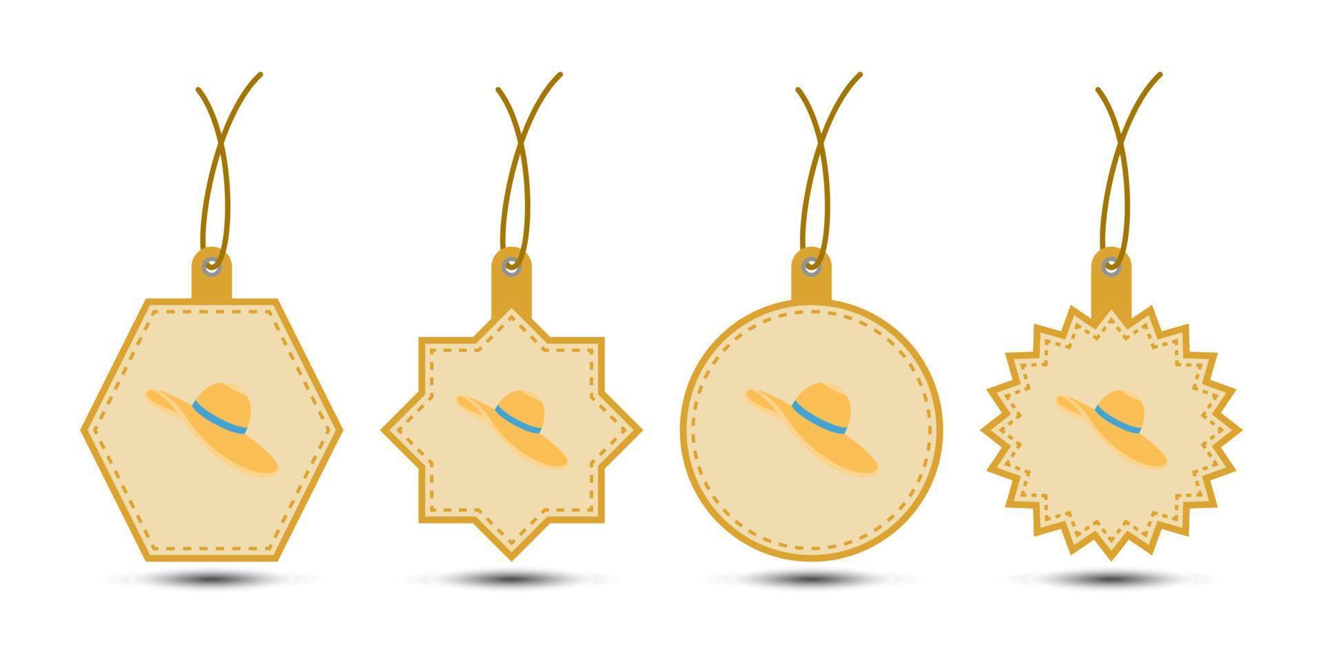 Set of Women Hat tags with cord vector