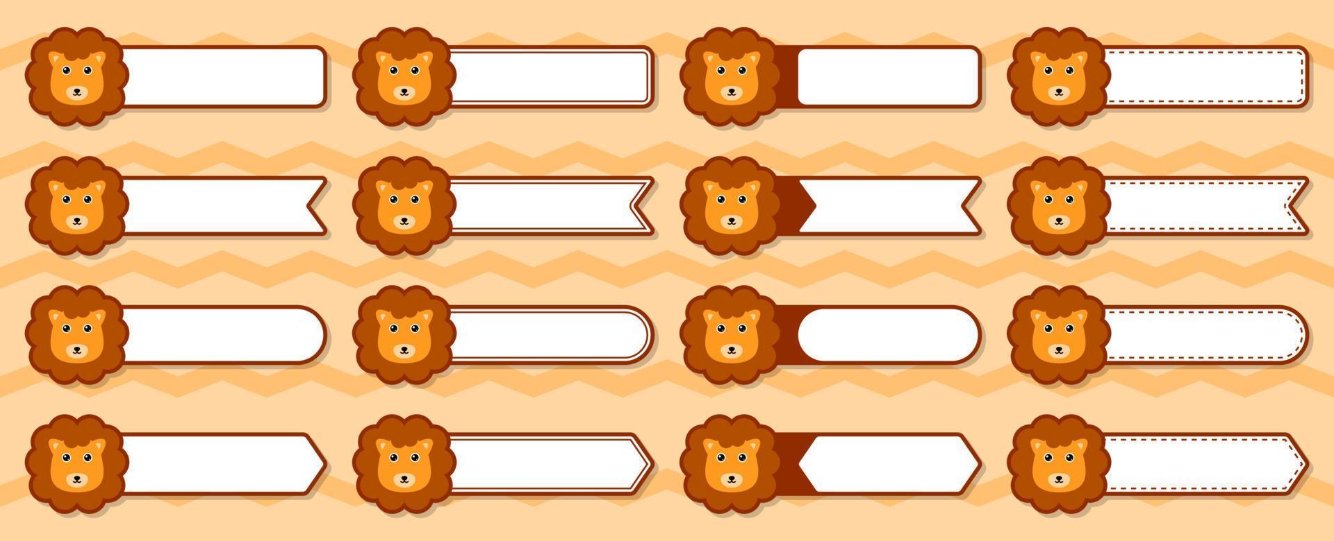 Note sticker set with Lion vector