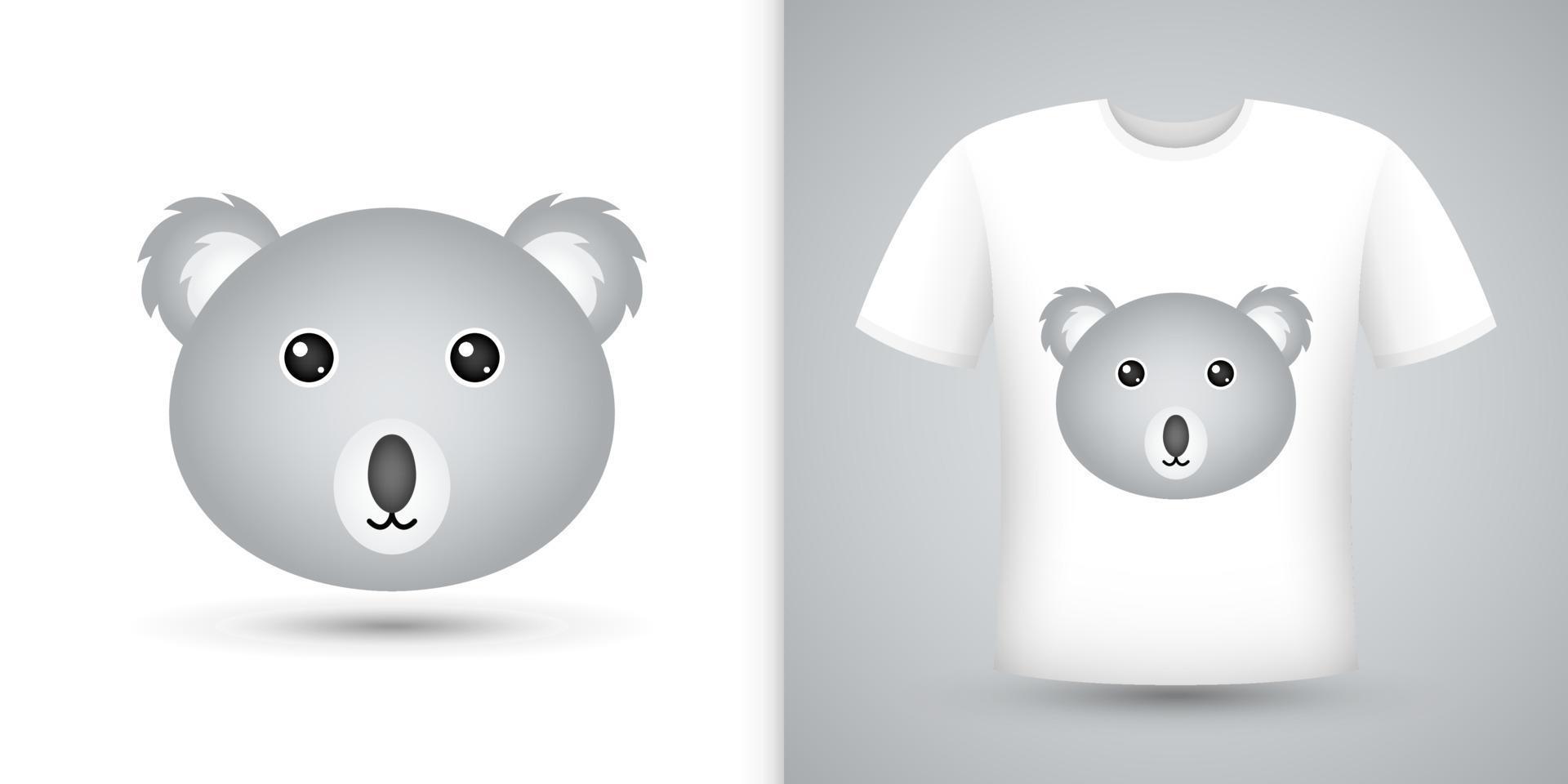 cabeza de koala en camisa blanca vector