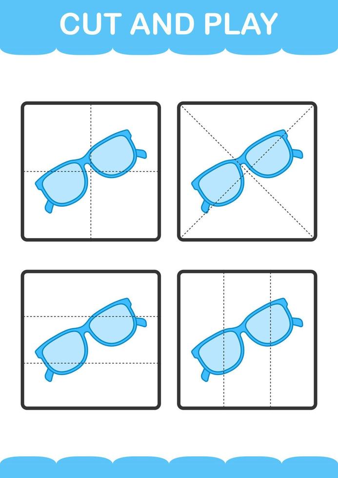 Cut and play with Glasses vector