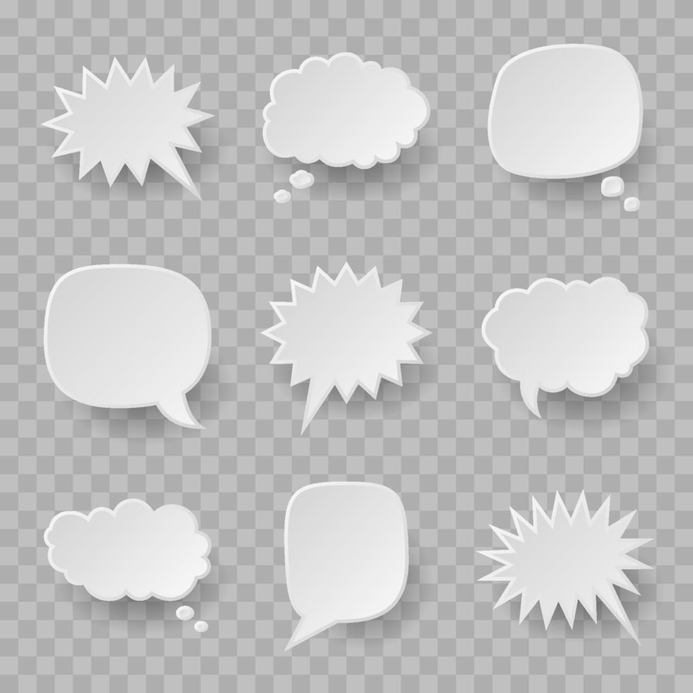 Collection of speech bubbles isolated vector