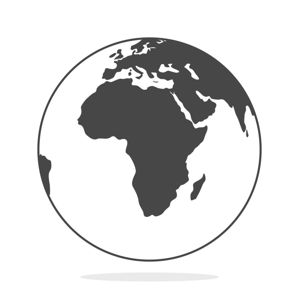 Globe flat design style on white background vector