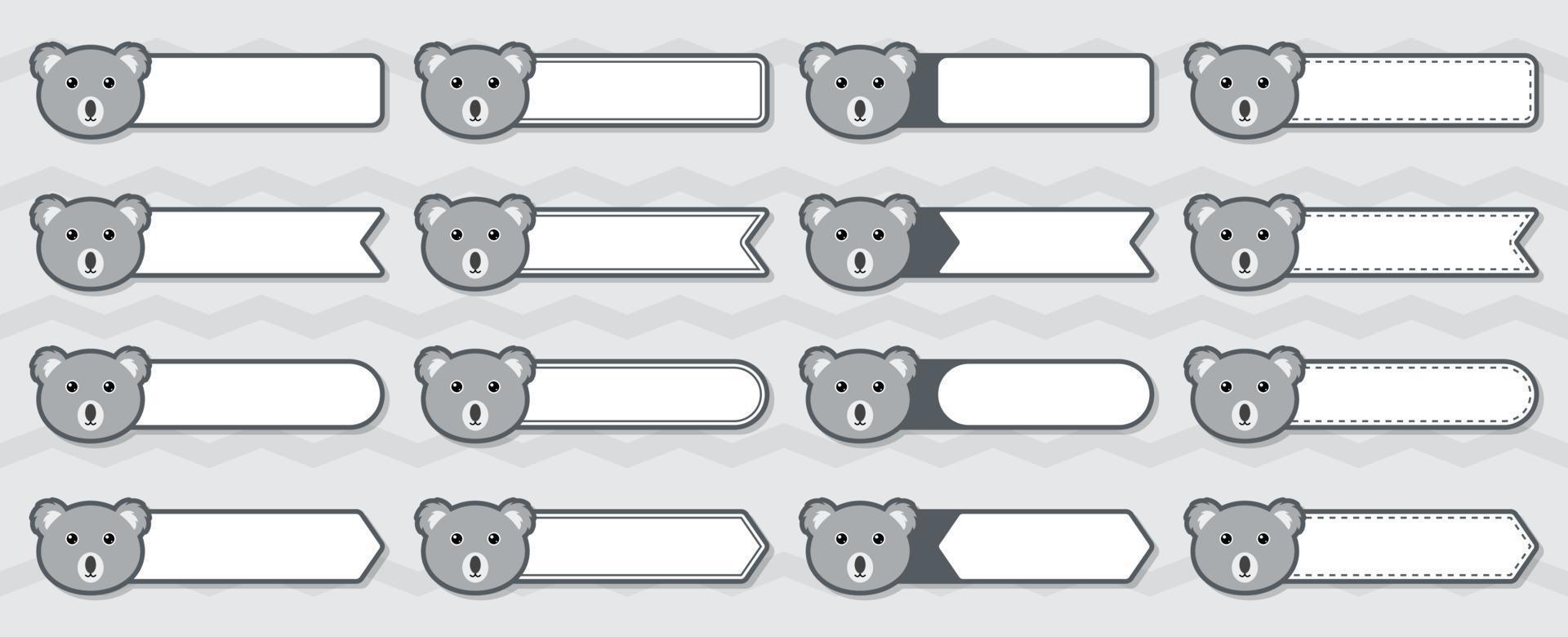 Note sticker set with Koala vector