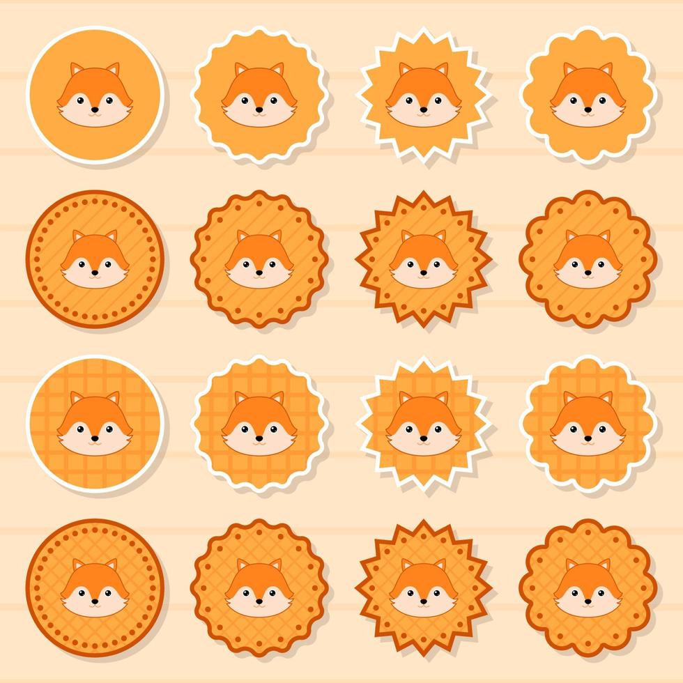 Note sticker set with Fox vector