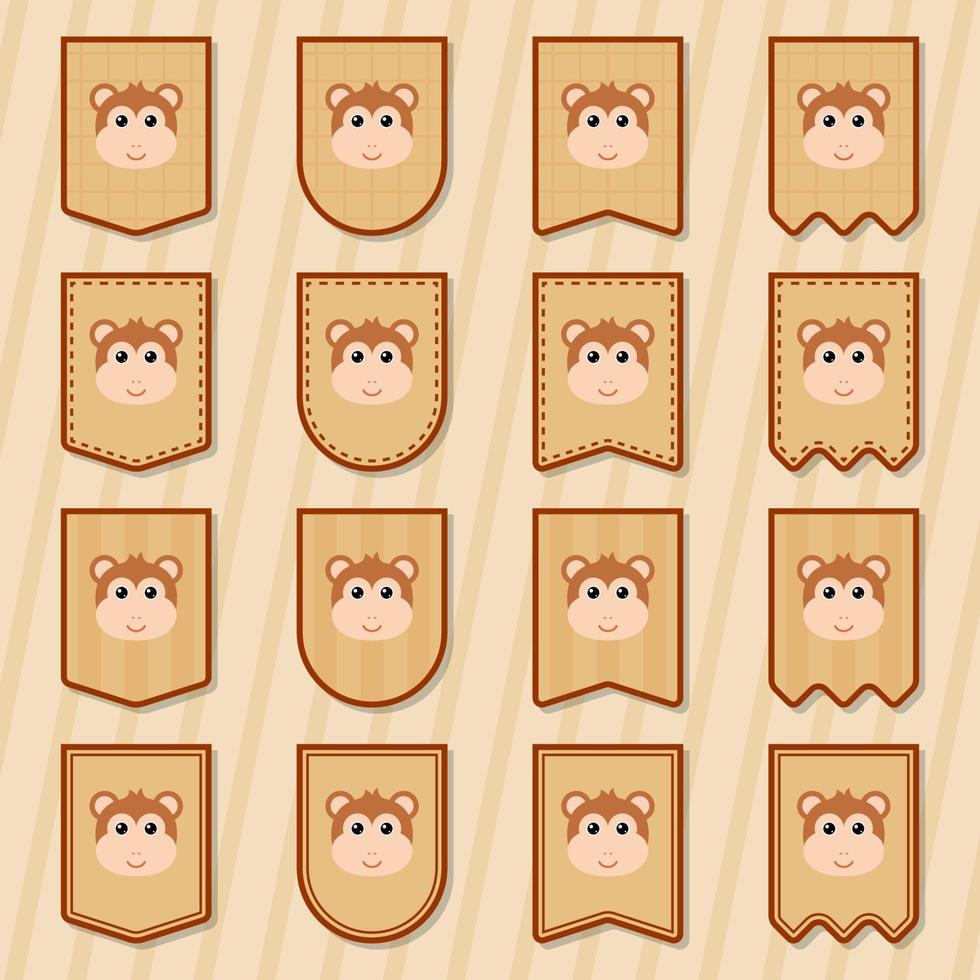 Note sticker set with Monkey vector