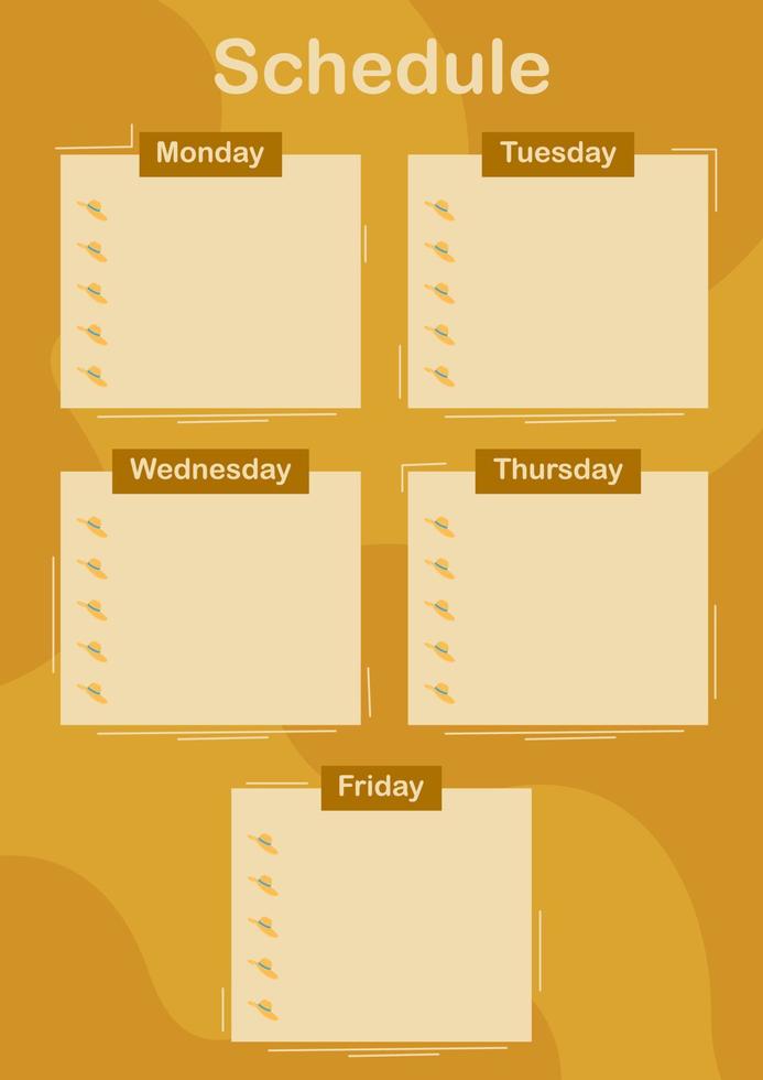 Daily and weekly planner with Women Hat vector