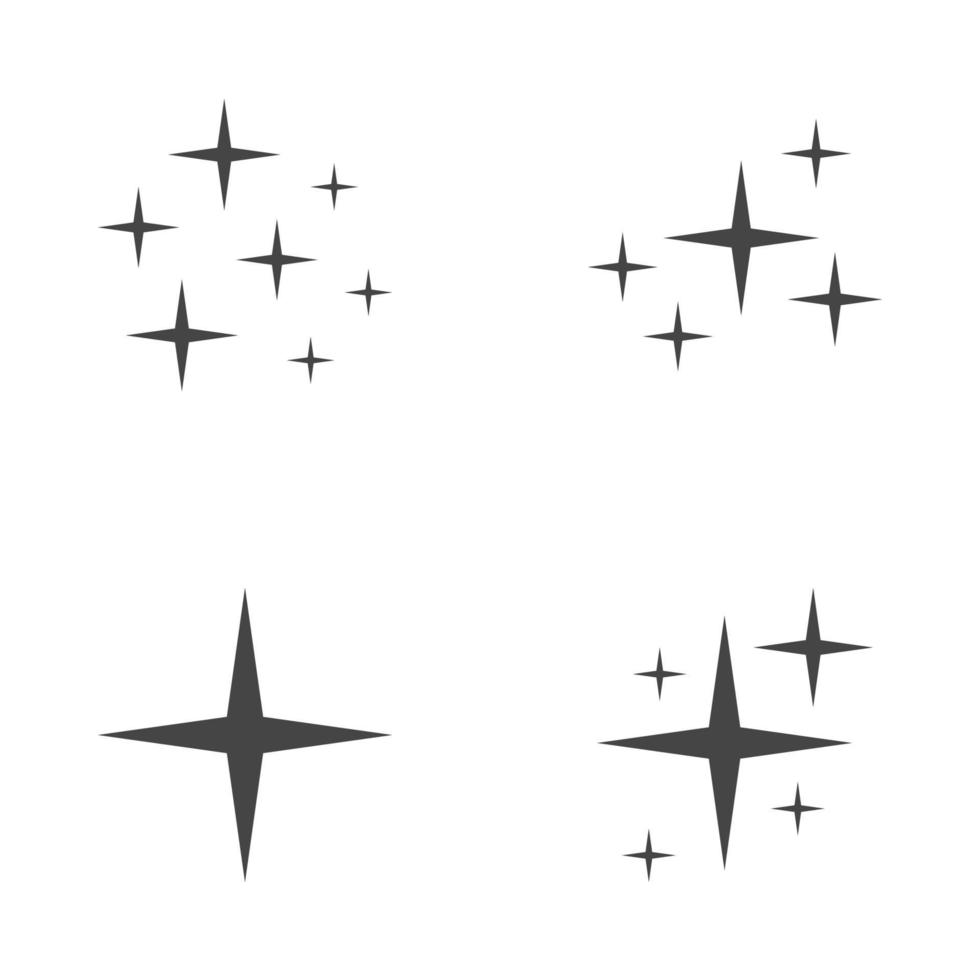 conjunto de estrellas brilla, diseño plano vector