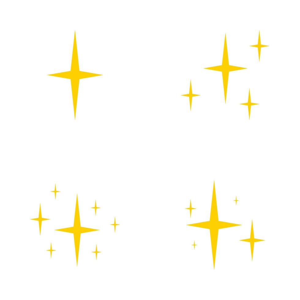 Set of stars sparkles, flat design vector