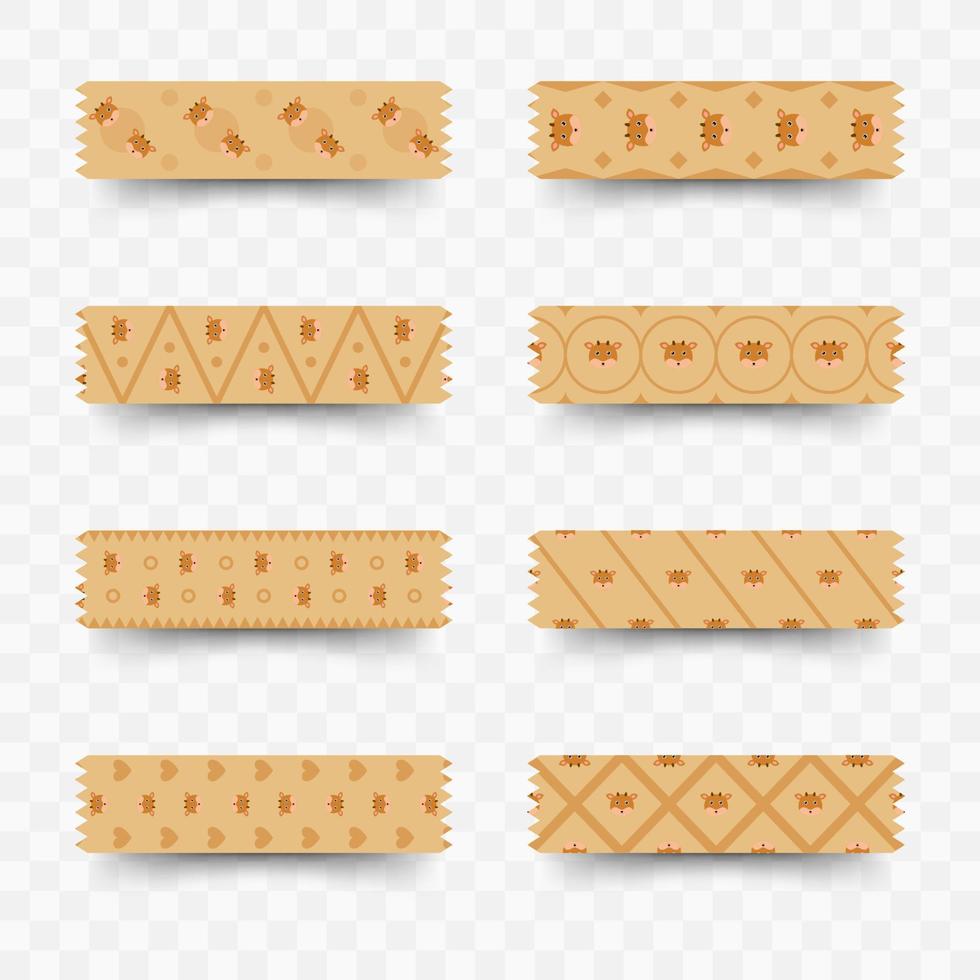 Set of Deer washi tape vector