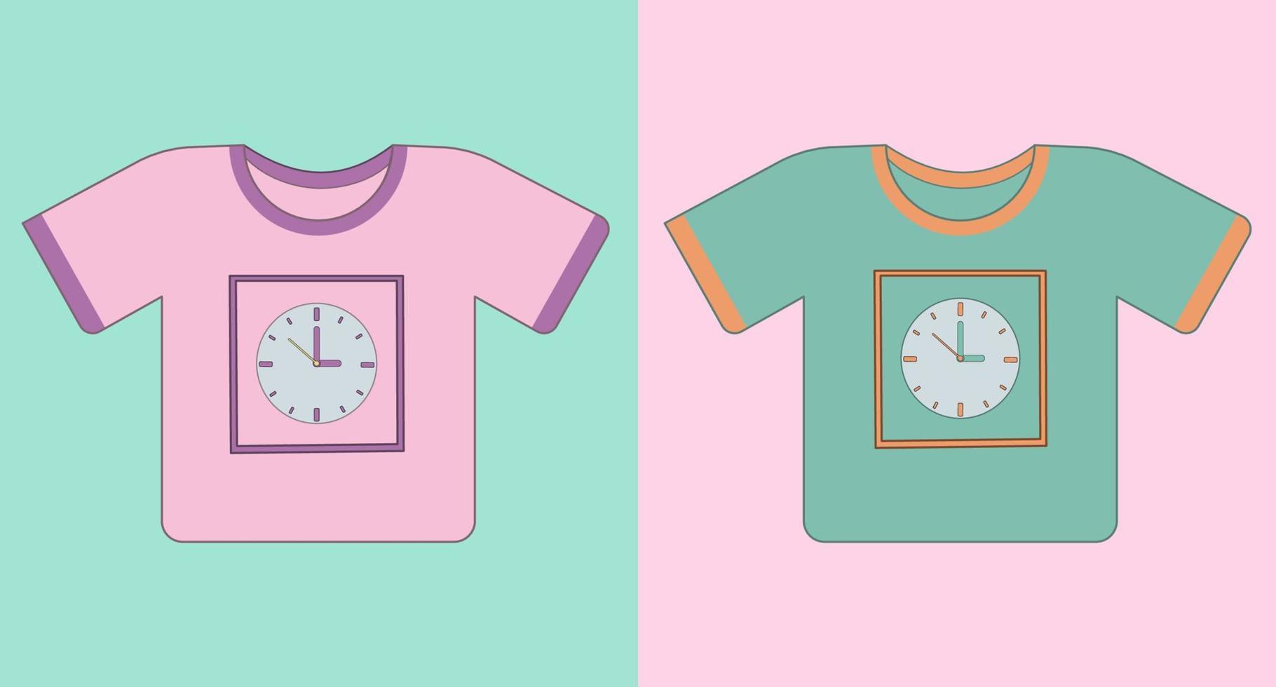 Linda camiseta verde y rosa. Diseño vectorial para productos textiles e industriales. vector