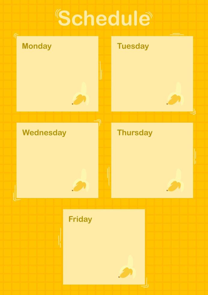 Daily and weekly planner with Banana vector