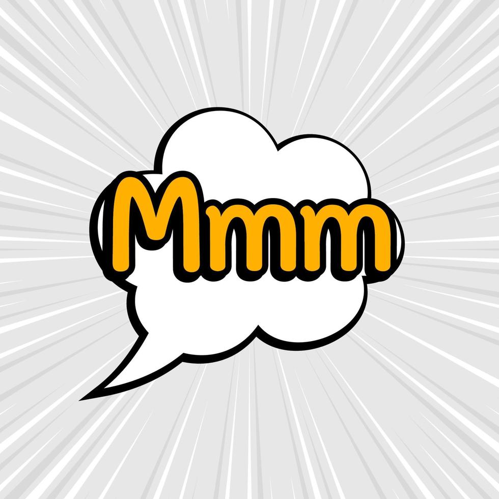 Comic speech bubbles isolated with text MMM vector