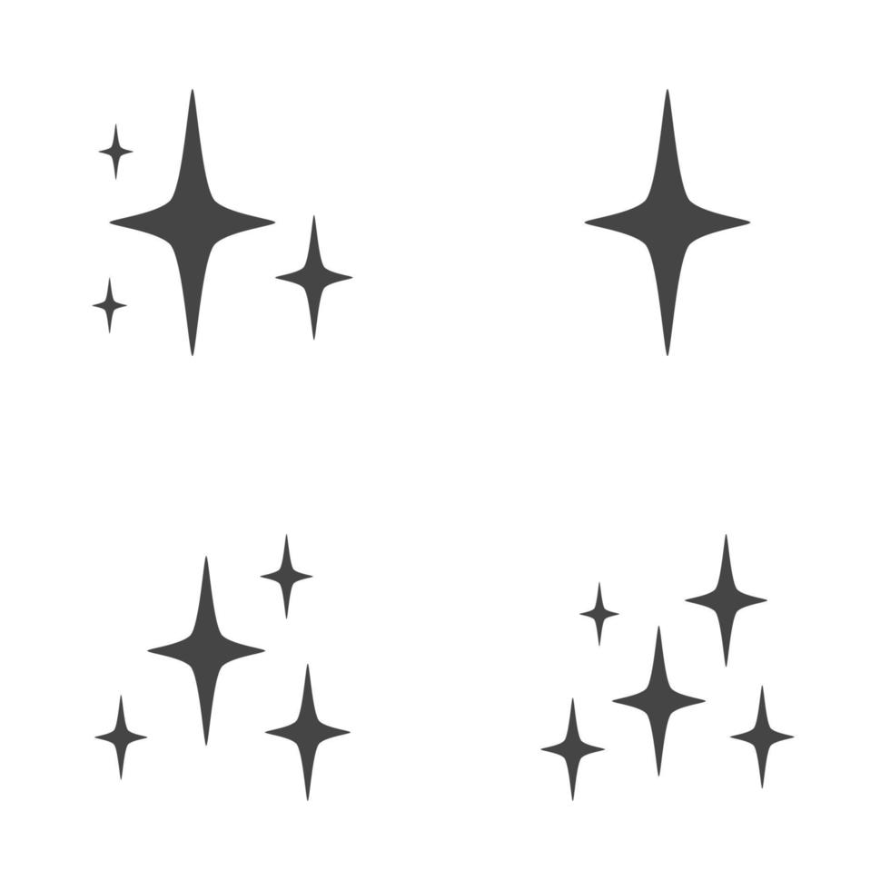 Set of stars sparkles, flat design vector