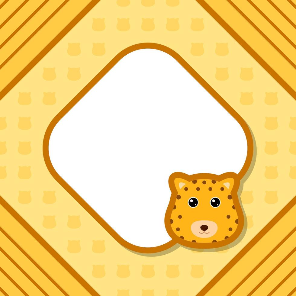 plantilla de tarjeta de felicitación con leopardo vector