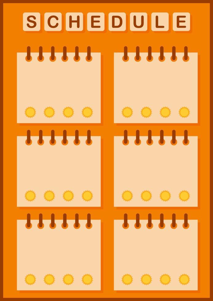 Daily and weekly planner with Sun vector