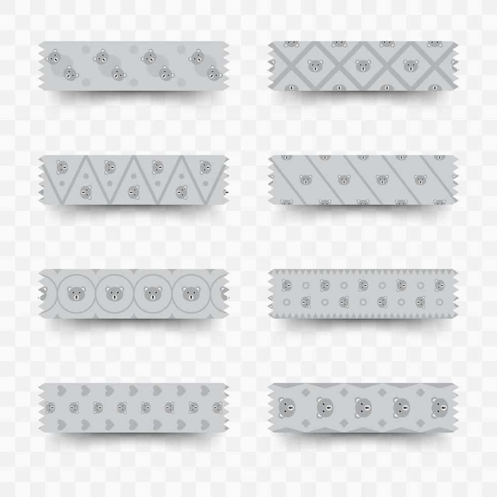 Set of Koala washi tape vector