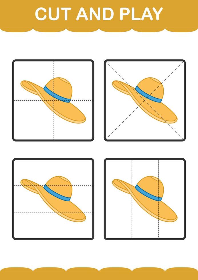 Cut and play with Women Hat vector