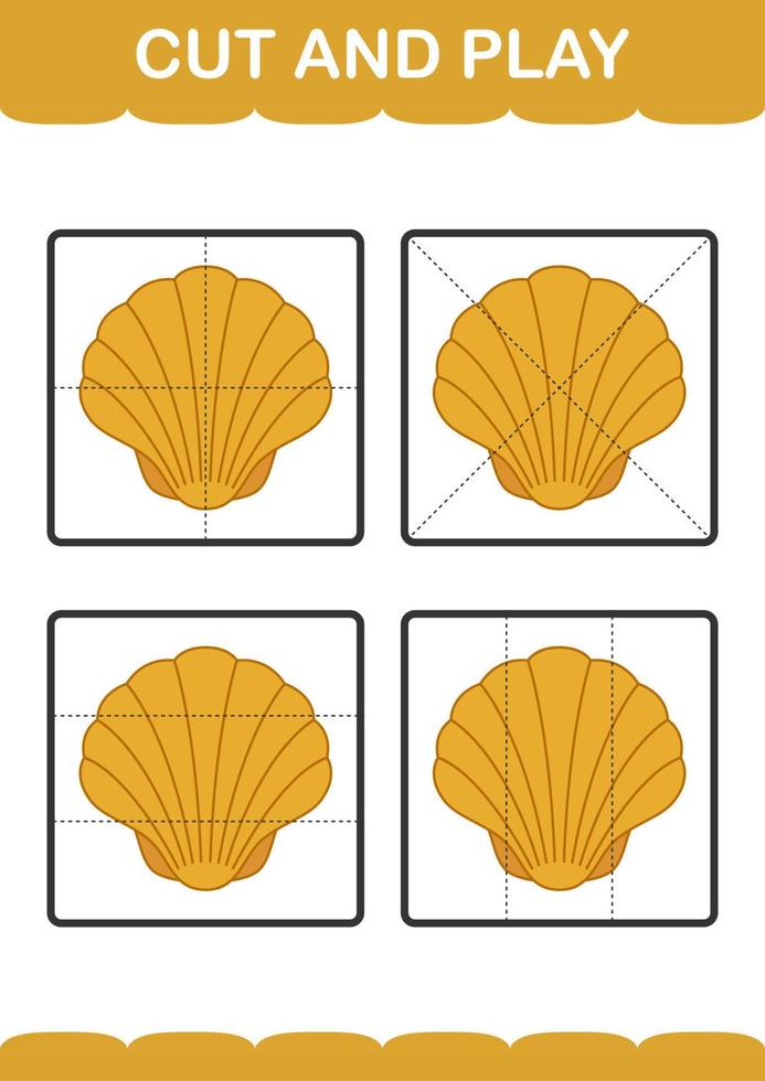 Cut and play with Seashell vector
