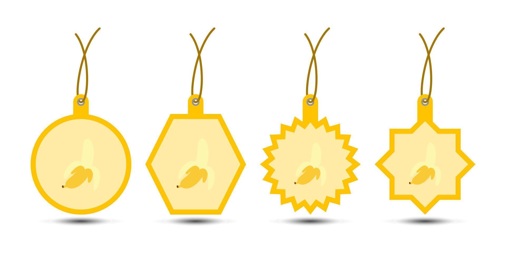 Set of Banana tags with cord vector