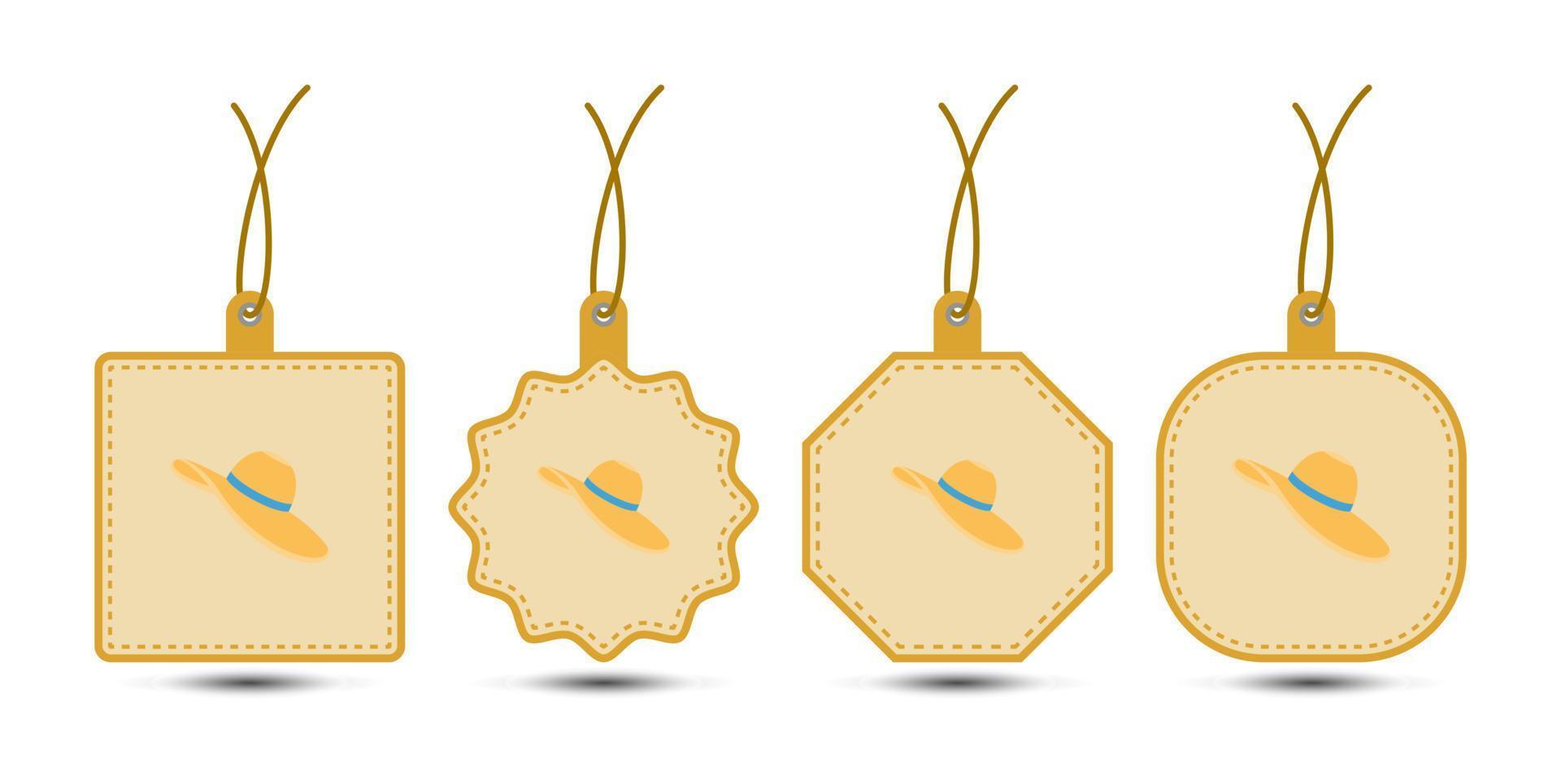 Set of Women Hat tags with cord vector