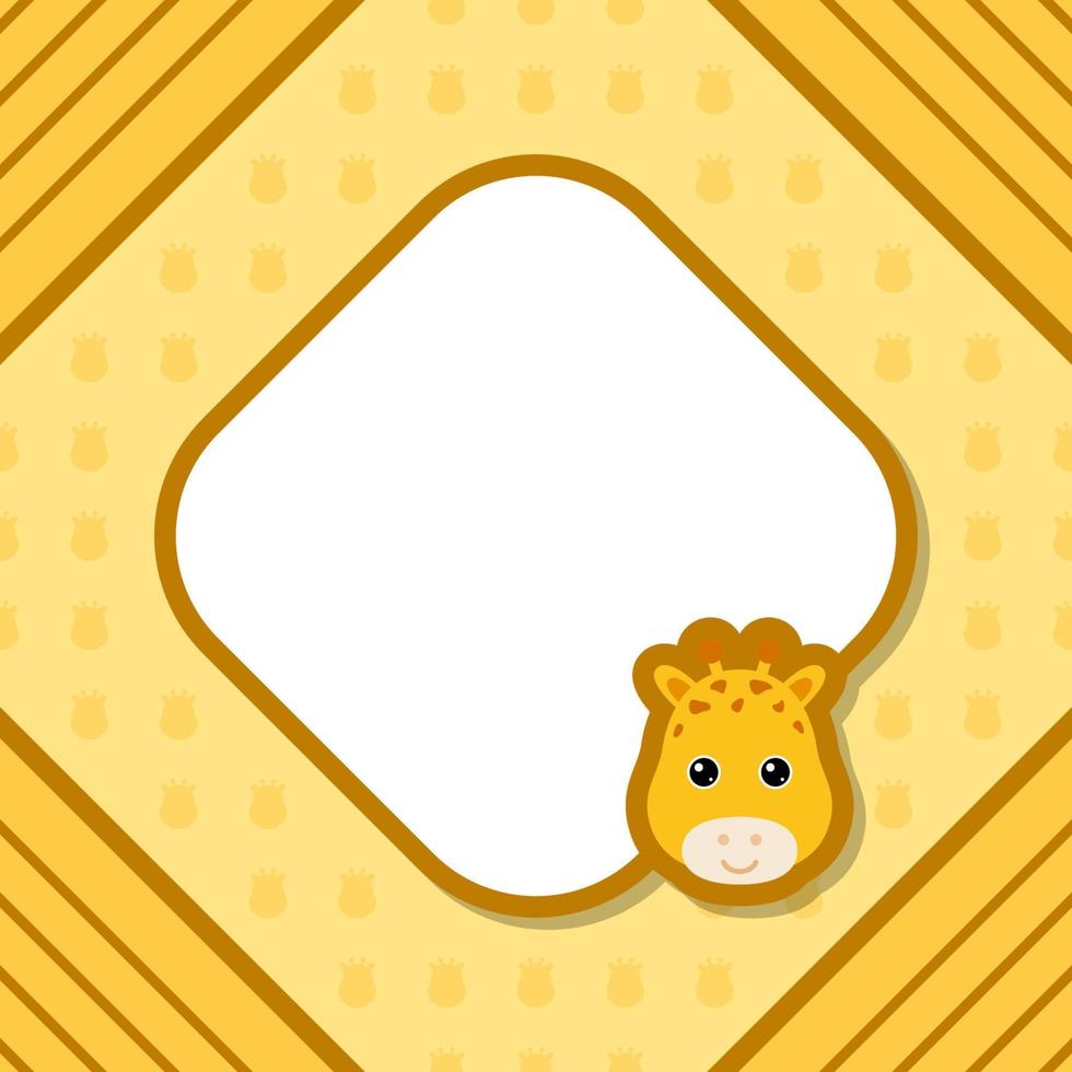 Greeting card template with Giraffe vector