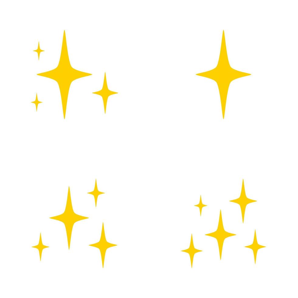 Set of stars sparkles, flat design vector