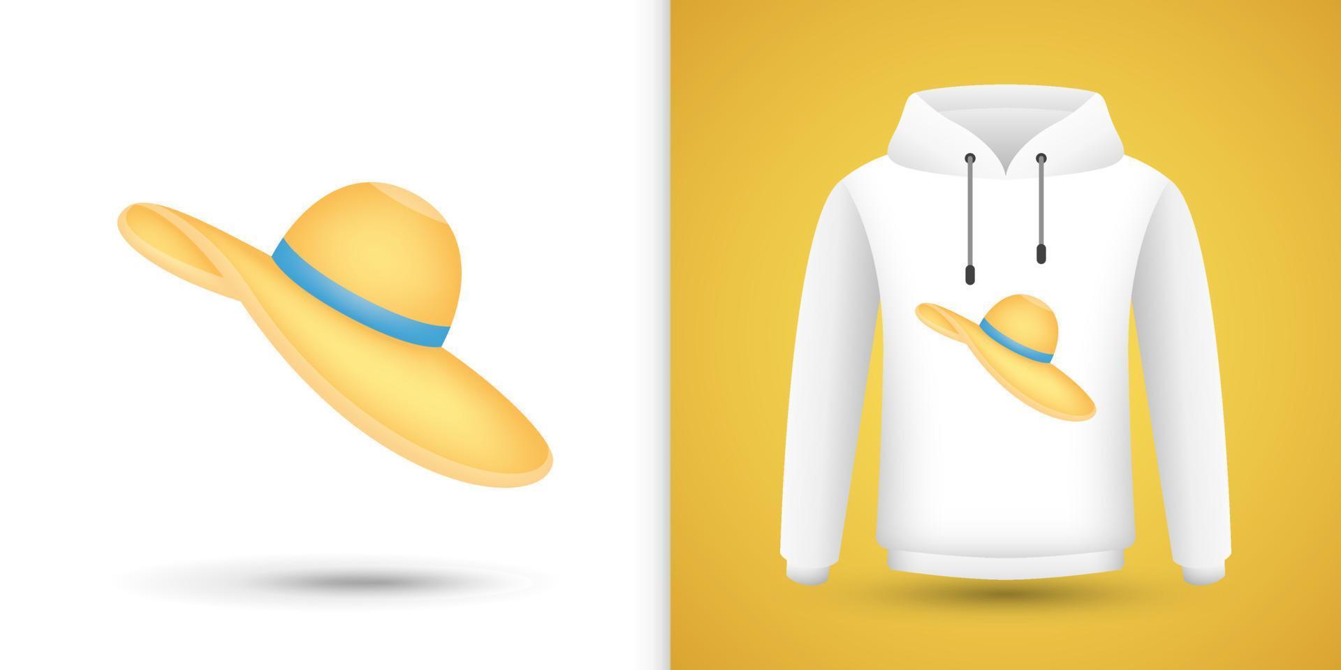 sombrero de mujer con sudadera con capucha blanca. ilustración vectorial vector