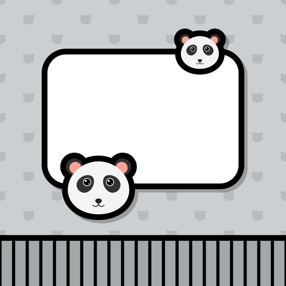 Greeting card template with Panda vector