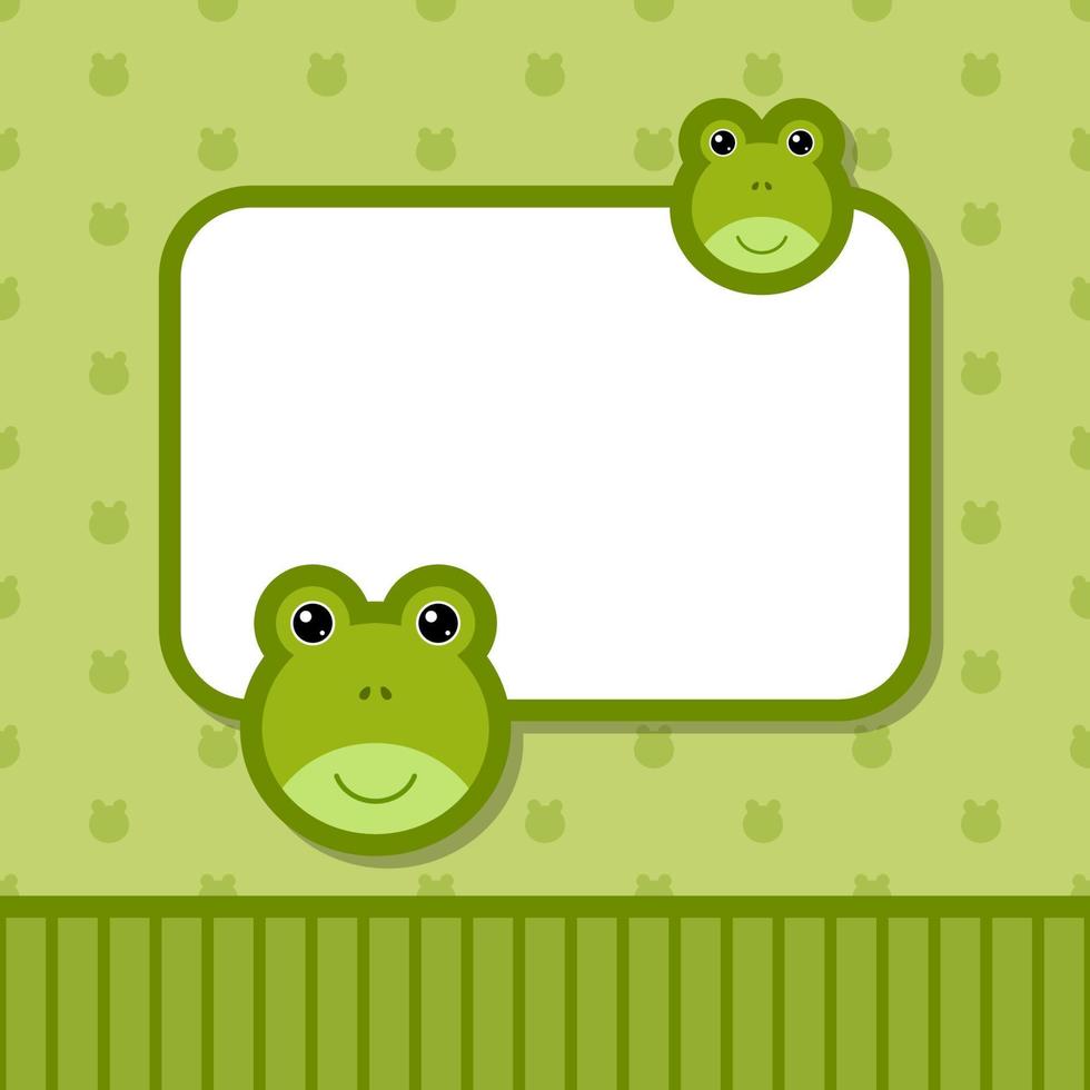 Greeting card template with Frog vector