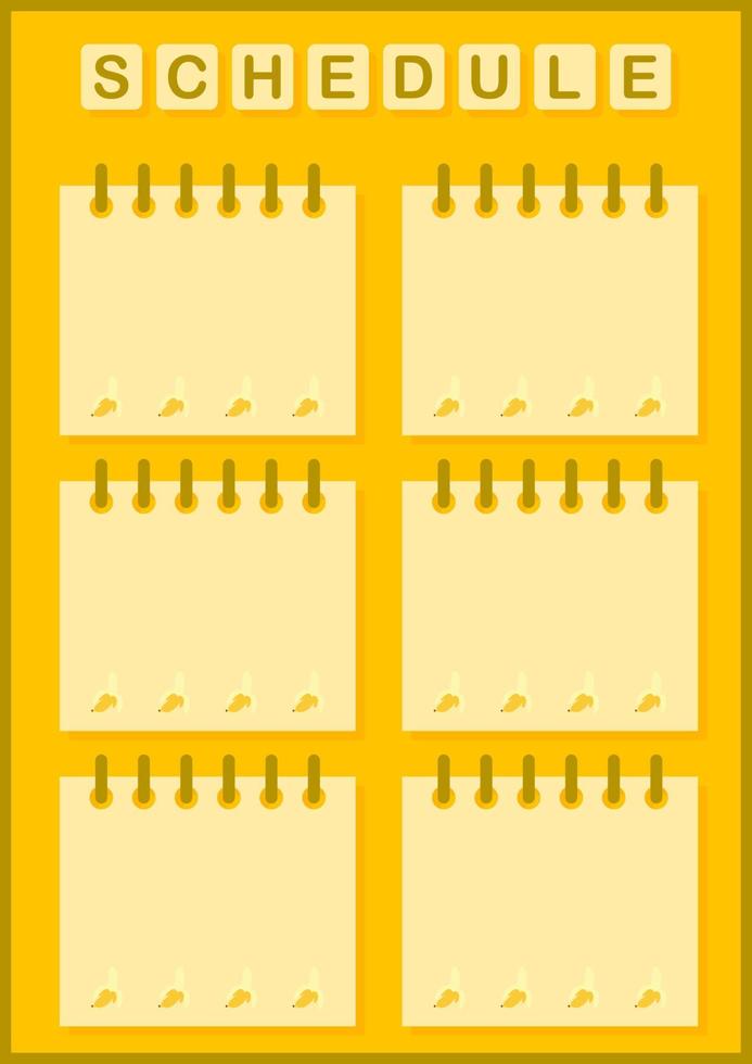 Daily and weekly planner with Banana vector