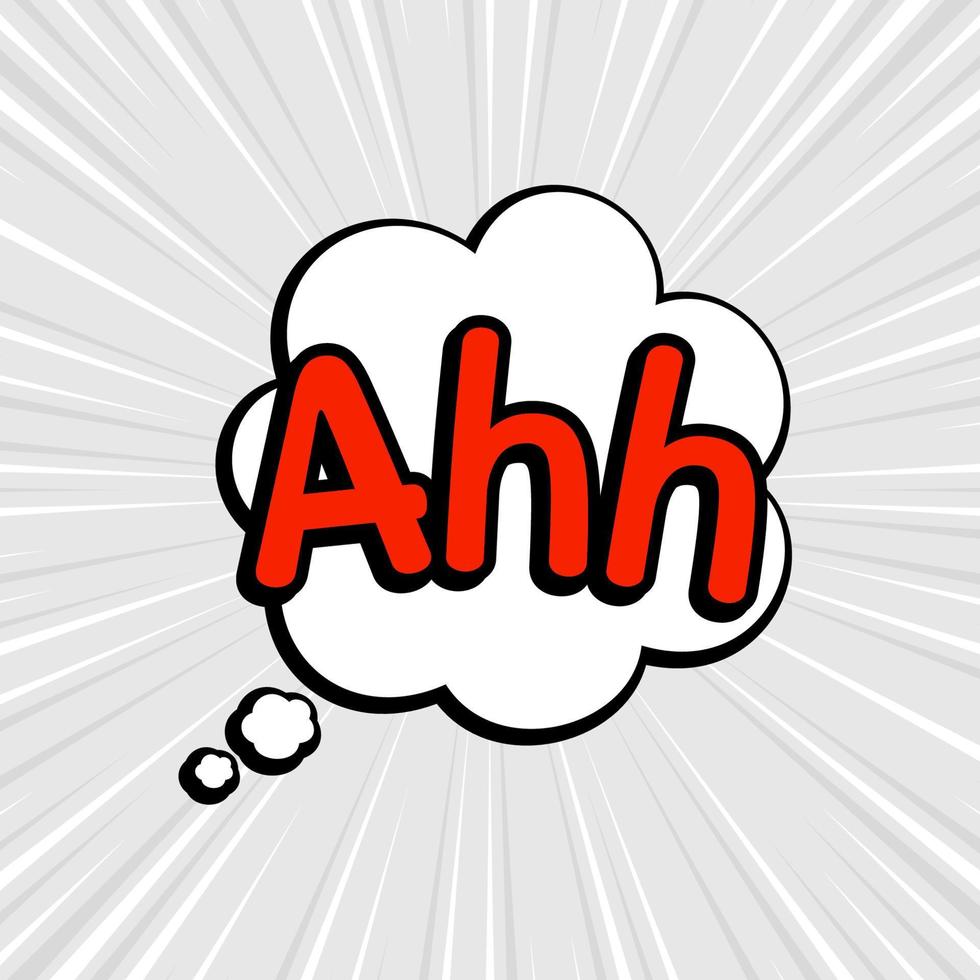 Comic speech bubbles isolated with text AHH vector