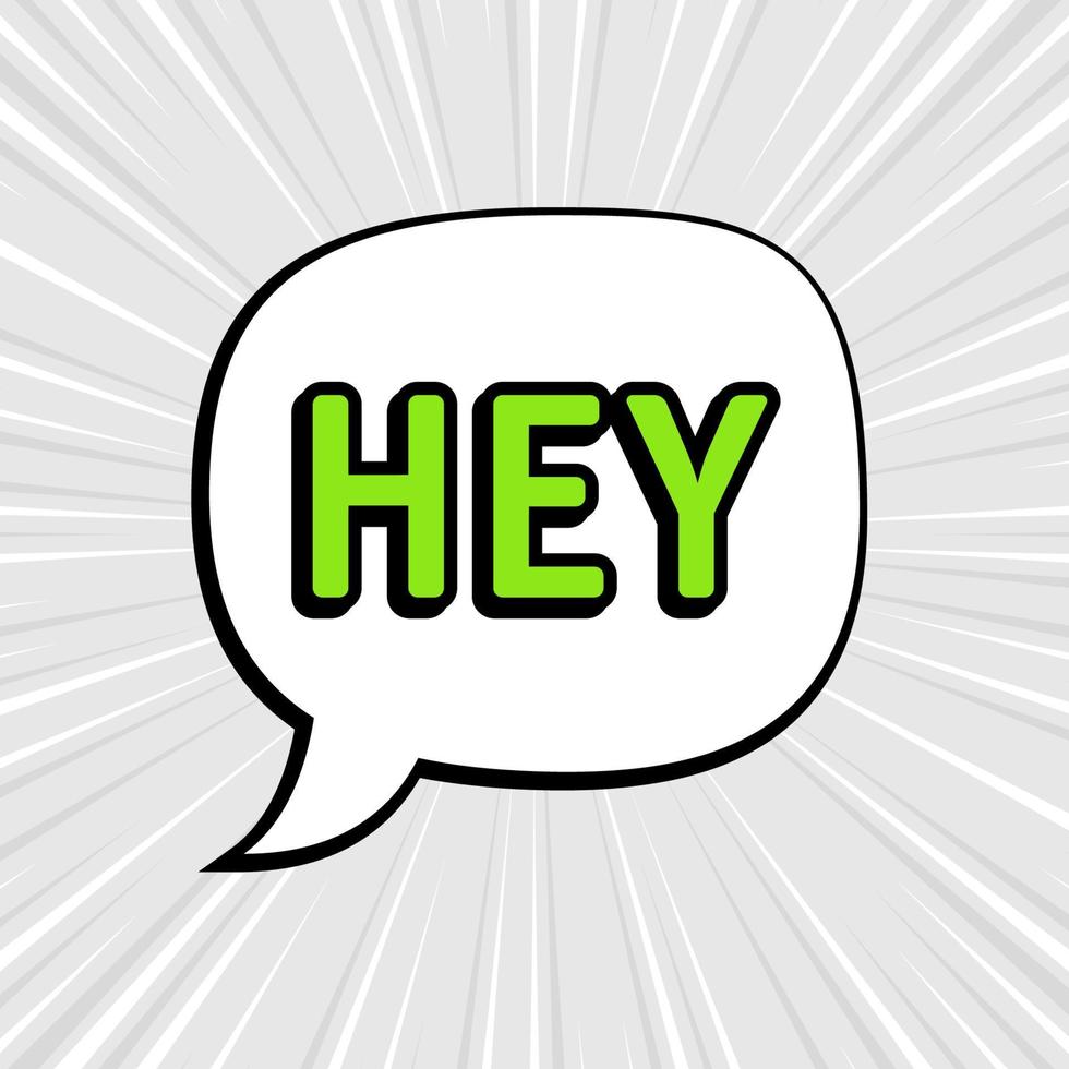 Comic speech bubbles isolated with text HEY vector