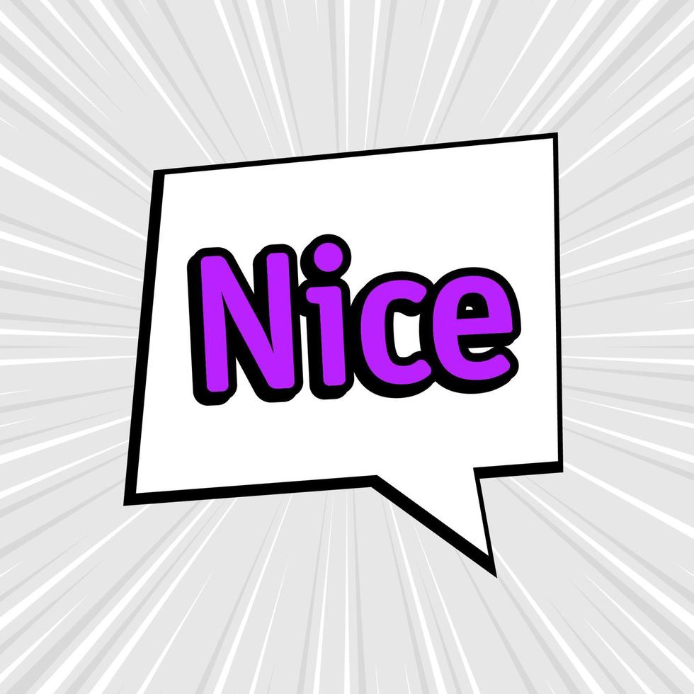 Comic speech bubbles isolated with text NICE vector