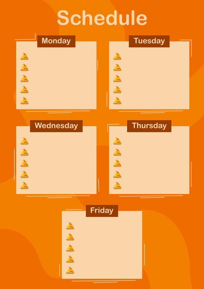 Daily and weekly planner with Sailboat vector