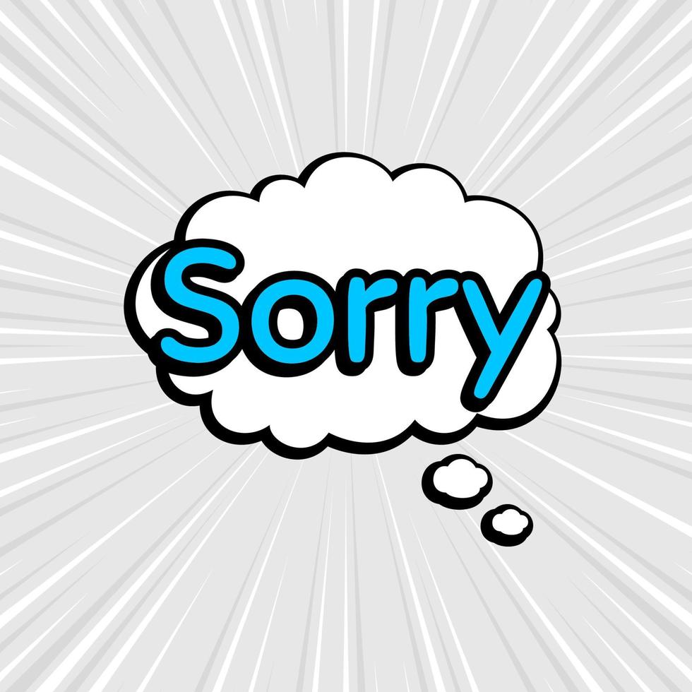 Comic speech bubbles isolated with text SORRY vector