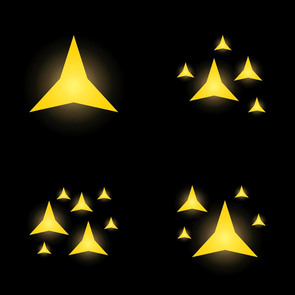 conjunto de estrellas brilla, diseño plano vector