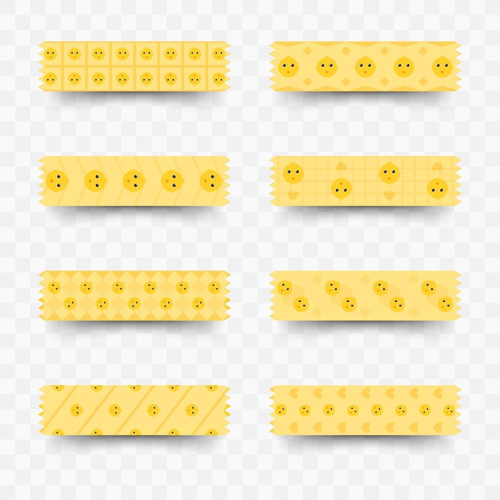 Set of Chicken washi tape vector