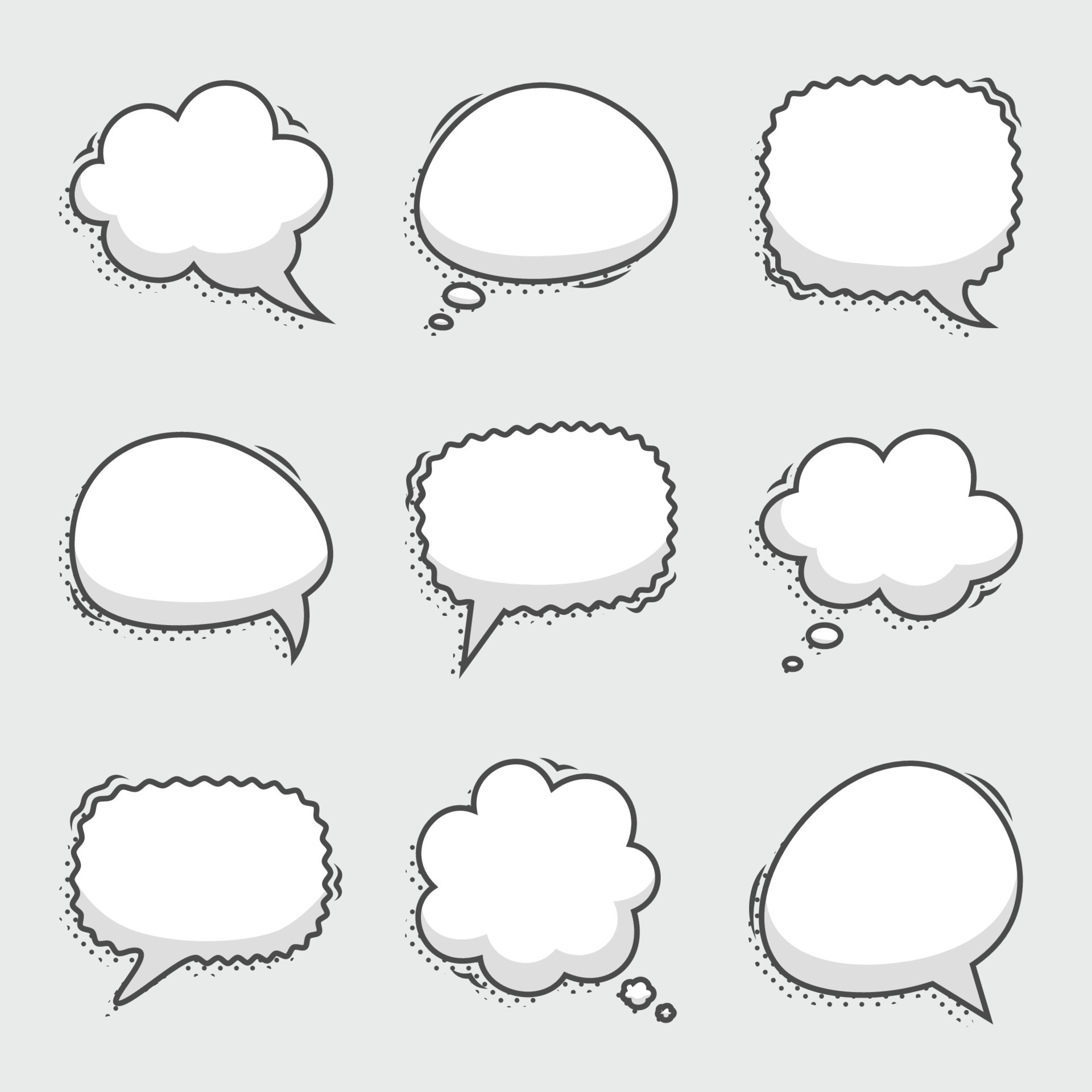 Collection of speech bubbles isolated 8827994 Vector Art at Vecteezy