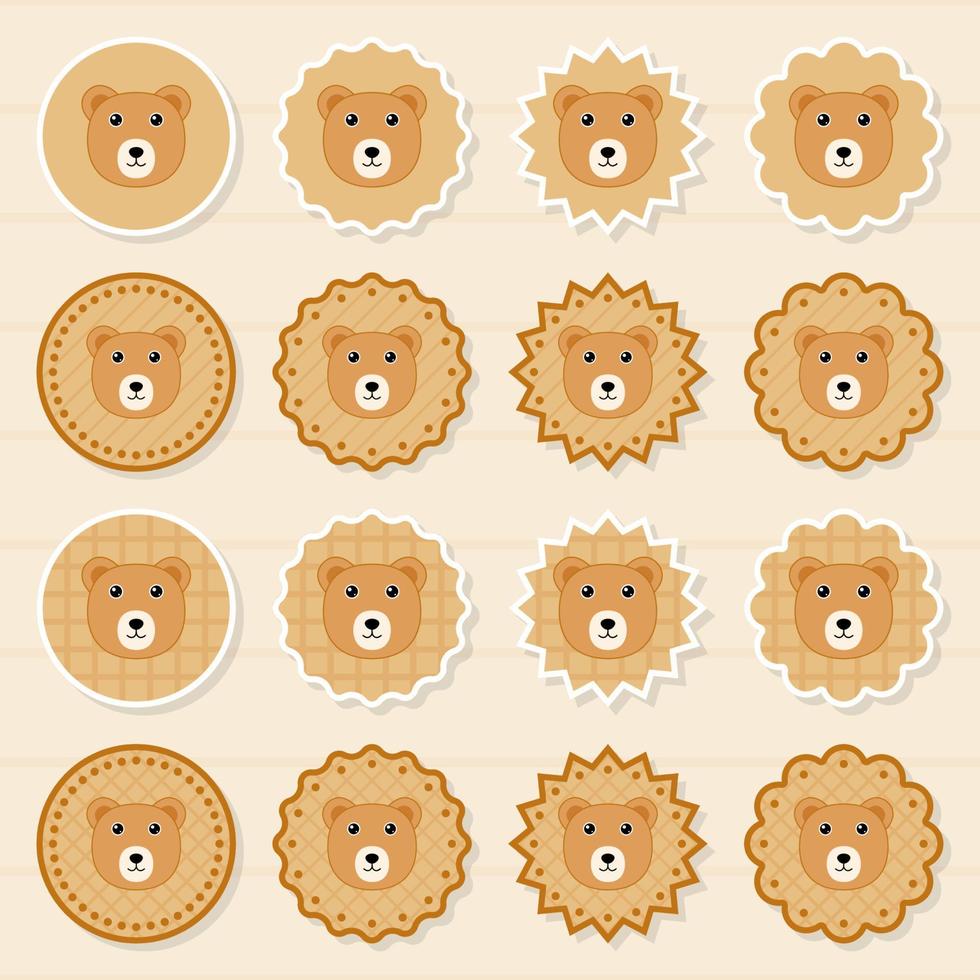 Note sticker set with Bear vector
