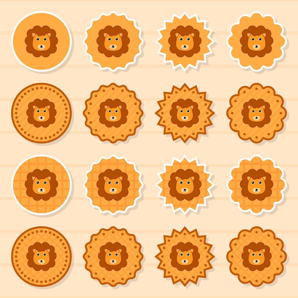 Note sticker set with Lion vector