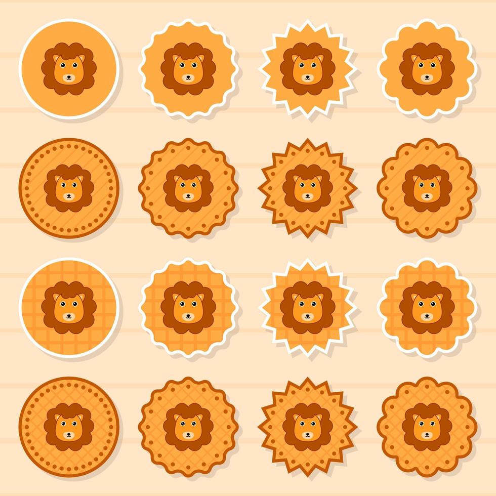 Note sticker set with Lion vector