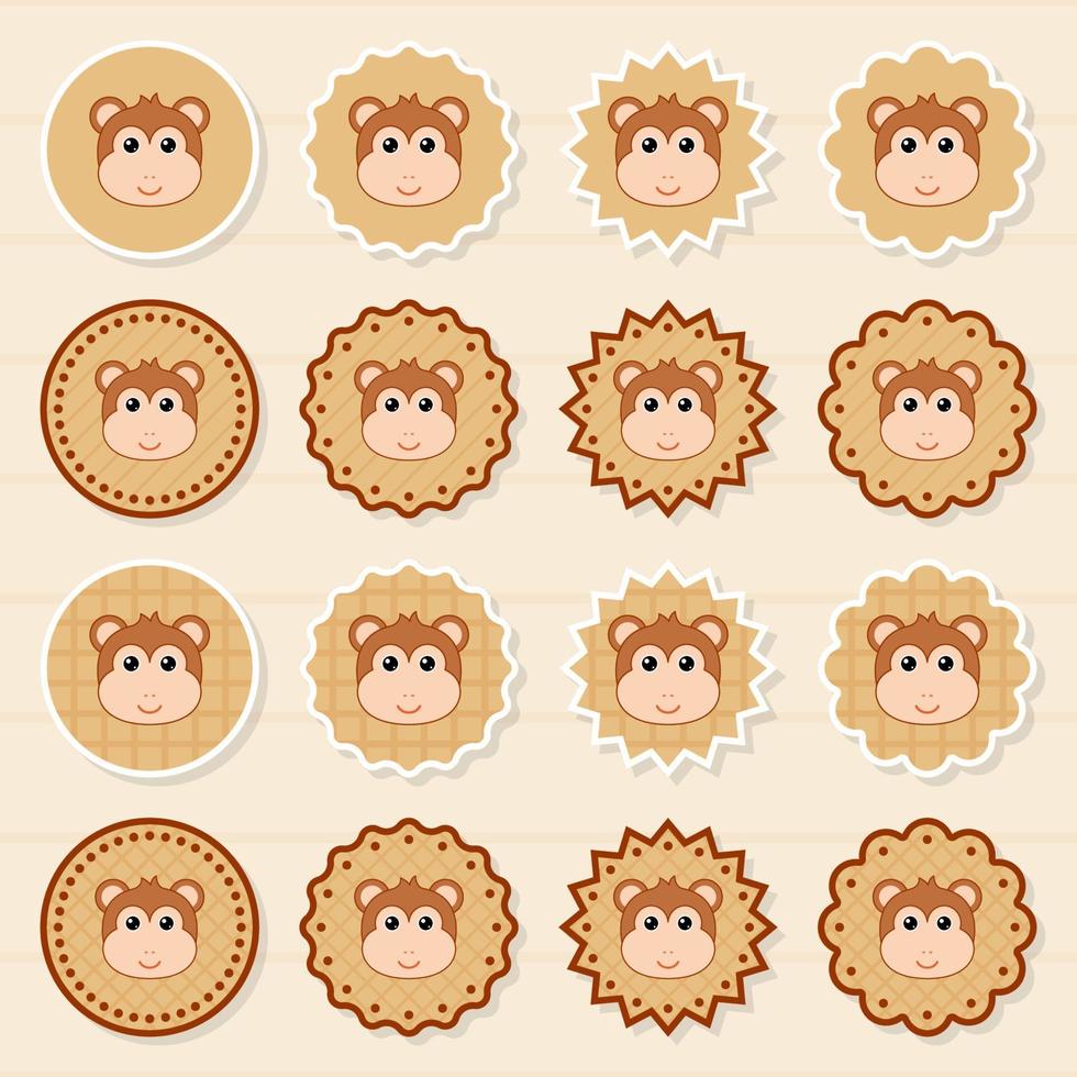 Note sticker set with Monkey vector