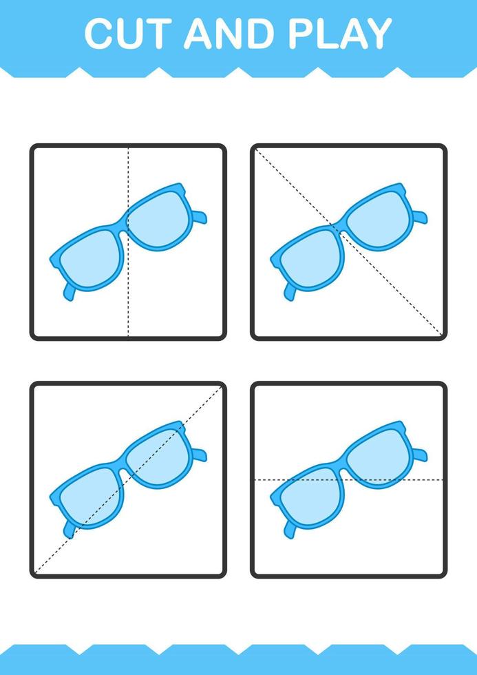 Cut and play with Glasses vector