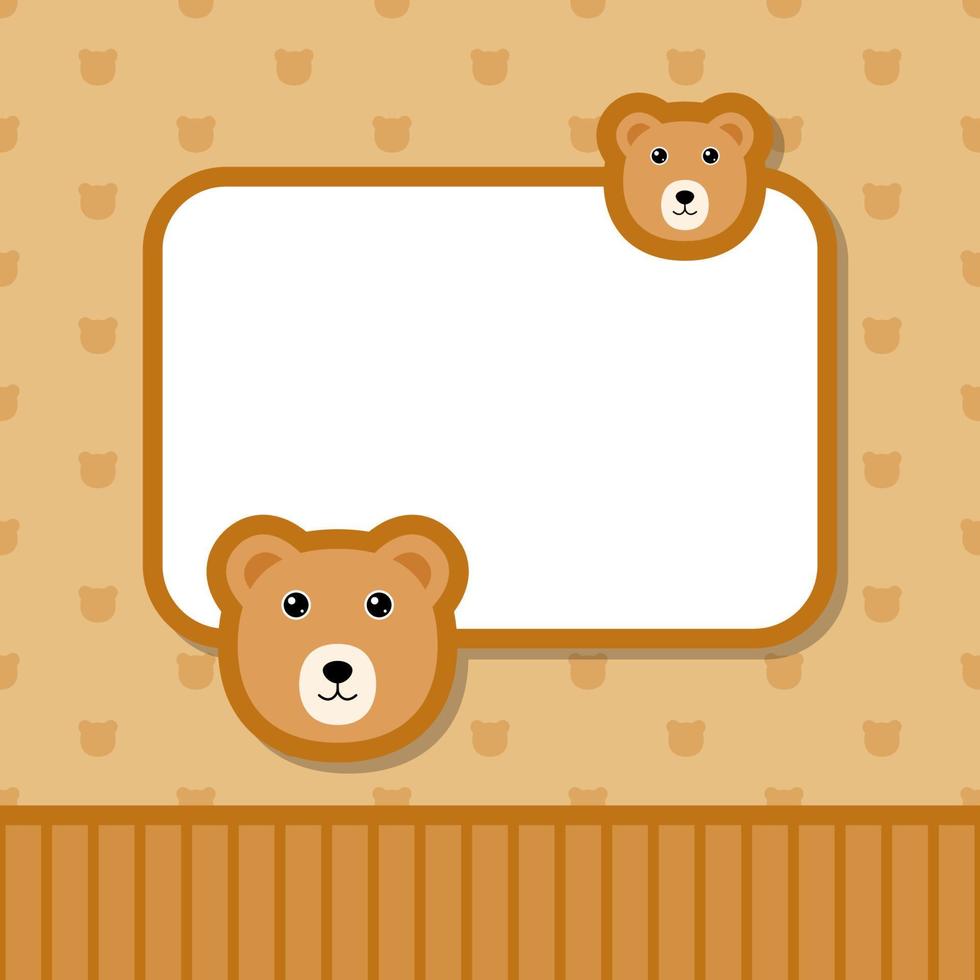 Greeting card template with Bear vector