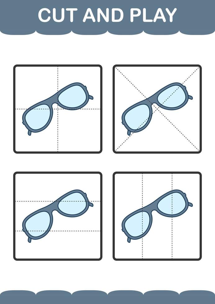 Cut and play with Glasses vector