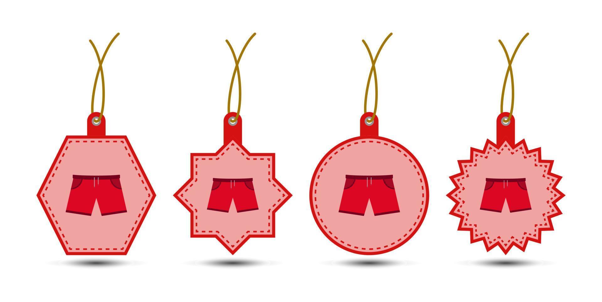 Set of Shorts tags with cord vector